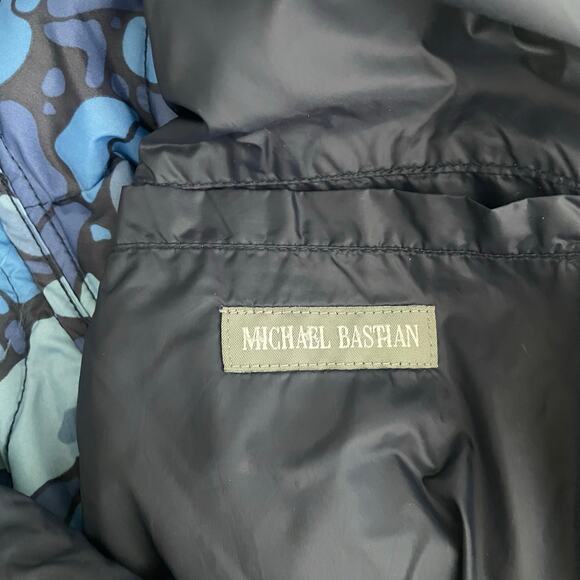 Michael Bastian Men’s Quilted Jacket Rain Snow Button Up Size Large in NAVY - Picture 6 of 7